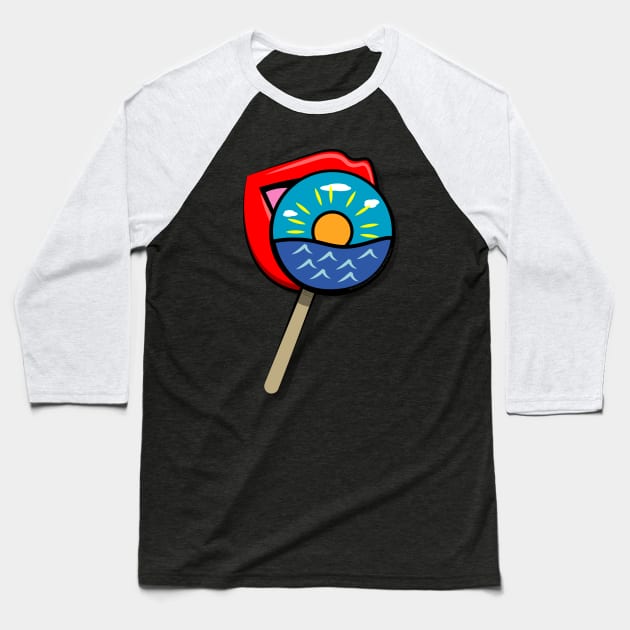 Lick The Earth Lollipop Sucker Baseball T-Shirt by TheFlying6